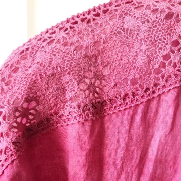 LOVESHACKFANCY Edie Dress Pink Tie Dye Lace Midi XS - Picture 9 of 16